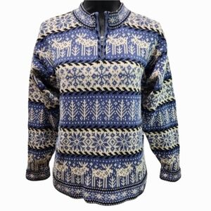 Fair Isle NOMADIC TRADERS Knit VTG Winter Holiday Pullover Sweater (M)